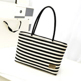 Handbag Women Bag Fashion Stripe Canvas Beach Tote Shopping Bag High Quality High Capacity Shoulder Bags Ho Tide