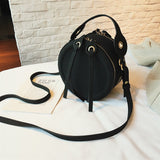 Personality small messenger bags for women korean style wild shoulder retro matte leather round bag ladies clutch crossbody sac