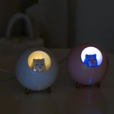 Pet Air Humidifier Ultrasonic Essential Oil Diffuser Aromatherapy Home Desktop Spray Planet Cat LED Light 220ML Moisturizer