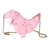 Pink Dinosaur Rive Messenger Chain Shoulder Bag Swee Cute Girl Pink Bag Handmade Small Quality Travel Bags Crossbody Bags