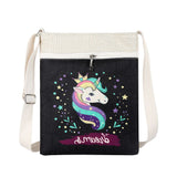 Pink Printed Embroidery Owl Elephan Zipper Shoulder Bag For Women Canvas Crossbody Bag Female Messenger Bag BB171