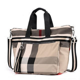 Plaid Shoulder Bag European and American style stripe Handbag Waterproof Oxford Large capacity Leisure Or Travel Bag Overnight