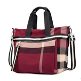 Plaid Shoulder Bag European and American style stripe Handbag Waterproof Oxford Large capacity Leisure Or Travel Bag Overnight