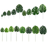 Plastic Artificial Leaves GreenTropical Palm Leaves Simulation Leaf For Party Home Garden Decorations DIY