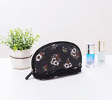 Portable Flamingo Cosmetic Bag Double Layer Travel MakeUp Pouch Bags Circular Make Up Bag Brush Organizer For Woman
