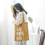 Pure Cotton Women Canvas Bag Ladies' Environmental Totes Letter Shoulder Bag Female Shopping Bag Scho Books Handbag for Lady