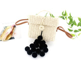 Pure hand-woven Paper rope ball Women handbag small party package Messenger Bag hair ball Paper straw Beach Shoulder Bag