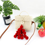 Pure hand-woven Paper rope ball Women handbag small party package Messenger Bag hair ball Paper straw Beach Shoulder Bag