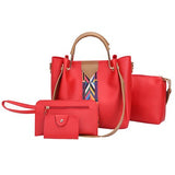 4 SPcs Colorful Straps Women Bag Se High Quality Pu Leather Handbags+Female Messenger Shoulder Bag+Small Purses Card Bag