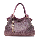 women handbags hollow ou ombre floral prin shoulder crossbody bags ladies pu leather totes fashion messenger bag female