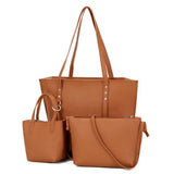 Litchi Pattern Three Pieces Women Bag Sof PU Leather Handbags Female Shoulder Bags Fashion Girls Small Crossbody Bags
