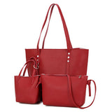 Litchi Pattern Three Pieces Women Bag Sof PU Leather Handbags Female Shoulder Bags Fashion Girls Small Crossbody Bags