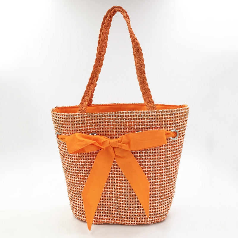 Hand-woven Large-capacity Women's Handbag Bow Female Shoulder Bag Summer Beach Bags Travel Shopping Totes For Ladies