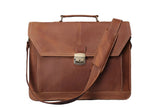Men's Genuine Leather Briefcases Men Vintage Crazy Handmade Men Messenger Bag Laptop Bag