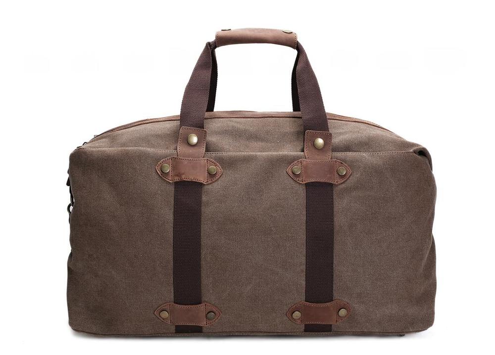 Vintage Military Canvas Crazy Horse Men Travel Bags Carry on Luggage bags Men Duffel Bag Travel Tote Large Weekend Bag