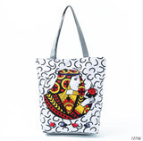 Fashion Poker King Printed Shoulder Bag Women Leopard Design Tote Handbag For Girls Canvas Summer Beach Bag Lady