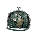 Women Should Shell Bag Peacock Embroidery Handbag Stylish Tote Bags Casual Cross-body Lady Party Bag Female Sac a main