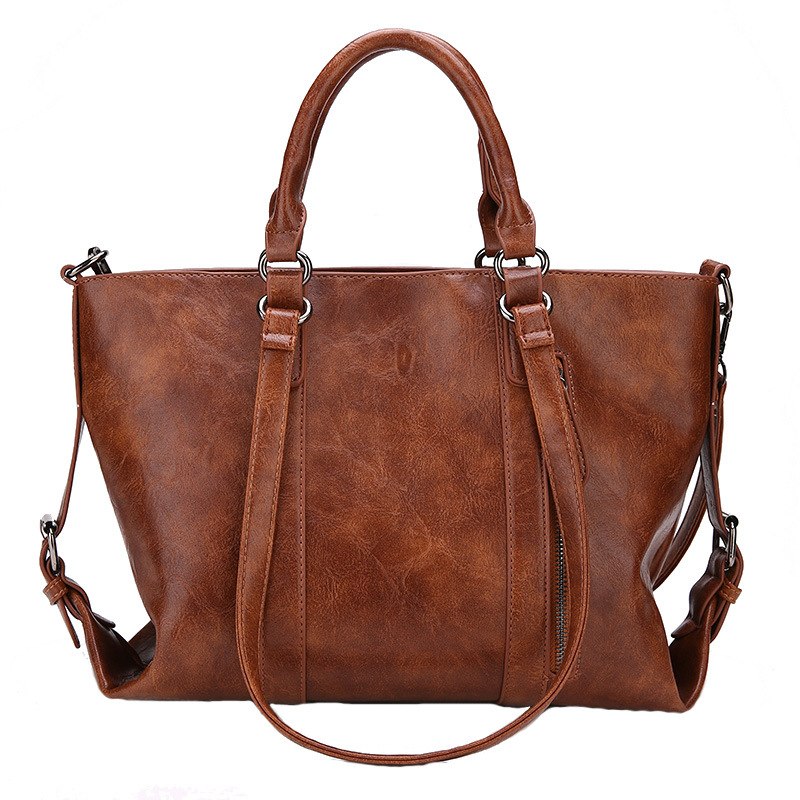 Women Shoulder Bags 2018 Fashion Women Handbags Oil Wax Leather Large Capacity Tote Bag Casual Pu Leather Messenger bag