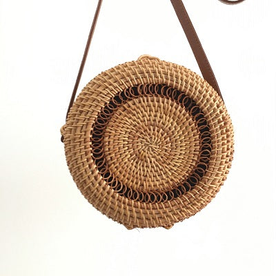 Rattan Bags Handmade Round Straw Bag For Women 2018 Summer Beach Shoulder bag Hollow Woven Crossbody Circle Bohemia Handbag Bali