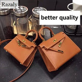 brand high quality gold buckle lock bag leather chain small handbags designer brown tote green satchels chain purse 2018
