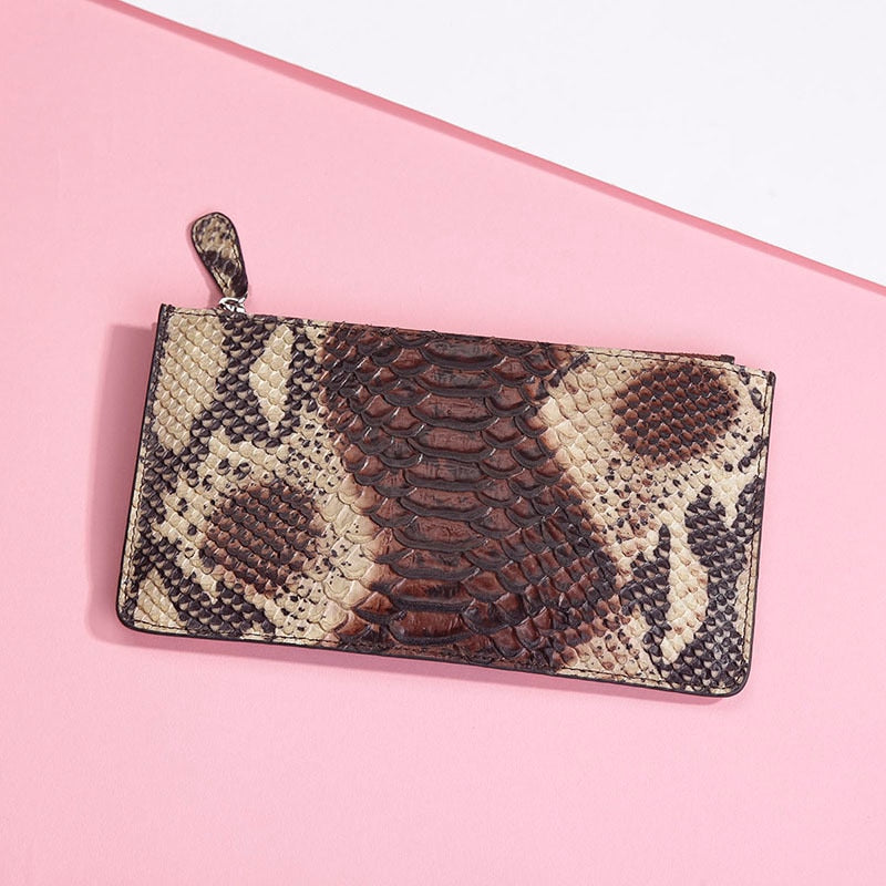 Real Cowhide Genuine Leather Hand Bag Snake Python Pattern Handbags Zipper Bags For Women 2018 Torebki Damskie Bolso Pochette