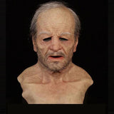 Realistic Human Wrinkle Mask Halloween Old Man Mask Party Cosplay Mask Scary Old Man Full Head Latex Mask for Halloween Festival
