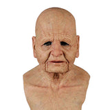 Realistic Human Wrinkle Mask Halloween Old Man Mask Party Cosplay Mask Scary Old Man Full Head Latex Mask for Halloween Festival