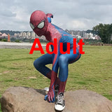 Removable Mask Amazing Spiderman Cosplay Costume Spandex Spider Man Zentai Suits Halloween Party Bodysuit Jumpsuit For Adult/Kid