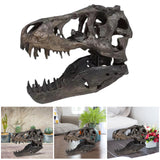 Resin Dinosaur Head Sculpture Ornament Creative Replica Animal Skeleton Craft Figurine Skull Bone Collection Retro Fossil Statue