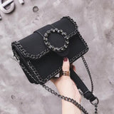 Retro Fashion Lady Small Square bag 2018 New Quality PU Leather Women's Designer Handbag Diamond Chain Shoulder Messenger bags