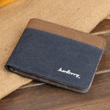 Retro Man Canvas shor Walle denim leather Small Male Purse vintage coin Card pocke Patchwork boy clutch walle for student