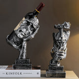 Retro Wine Rack  Home Decoration Accessories Silence Is Gold Statues and Sculpture Modern Art Decorative Sculptures for Home