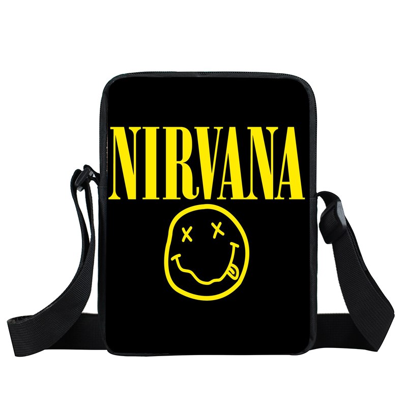 Rock Guitar Skull Rose Mini Messenger Bag Women Handbags Punk Small Shoulder Bags Heavy Metal Men Crossbody Bags Book Bag