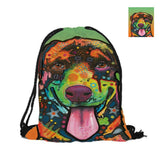 Rottweiler Series Custom 3D Printing Pe Dog Double Sides Men Women Scho Bag Travel Drawstring Backpacks