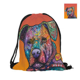 Rottweiler Series Custom 3D Printing Pe Dog Double Sides Men Women Scho Bag Travel Drawstring Backpacks