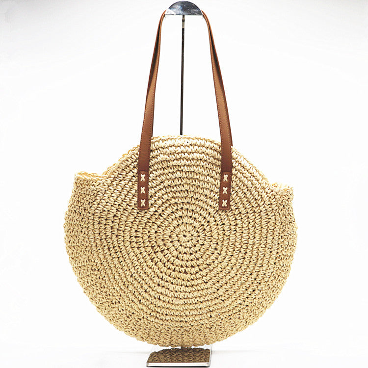 Round Straw Beach Bags Vintage Woven Shoulder Rattan Bohemian Summer Wicker handbag women tote designer brand big fashion 2018