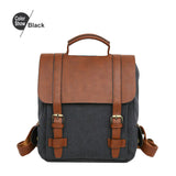 2018 Laptop Backpack Women Canvas Leather Belts And Flap Vintage Backpack For Teenagers Men Backpack Travel Backpack