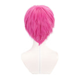 Saiki Kusuo Cosplay Wig Anime the Disastrous Life of Psi Saiki K.Cosplay Short Pink Synthetic Hair Wigs + Wig Cap