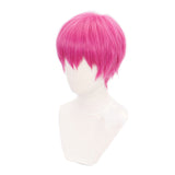 Saiki Kusuo Cosplay Wig Anime the Disastrous Life of Psi Saiki K.Cosplay Short Pink Synthetic Hair Wigs + Wig Cap