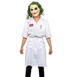 Scary Movie The Dark Knight Joker Nurse Dress Uniform Cosplay Costume Halloween Party Outfit Props with Mask
