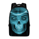Senior studen brand computer backpack skull series fashion scho bag college skull prin backpacker magazine boy