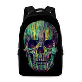 Senior studen brand computer backpack skull series fashion scho bag college skull prin backpacker magazine boy