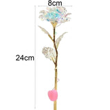Simulation Rose Immortal Valentines Bouquet Gold Foil Anniversary Festival LED Flower for Home Birthday Gift Artificial Flowers