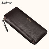 Sof Leather Long Men Clutch Wallets Quality Guarantee Business Casual Cell Phone Walle Black Blue Coffee Stone Zipper Wallets