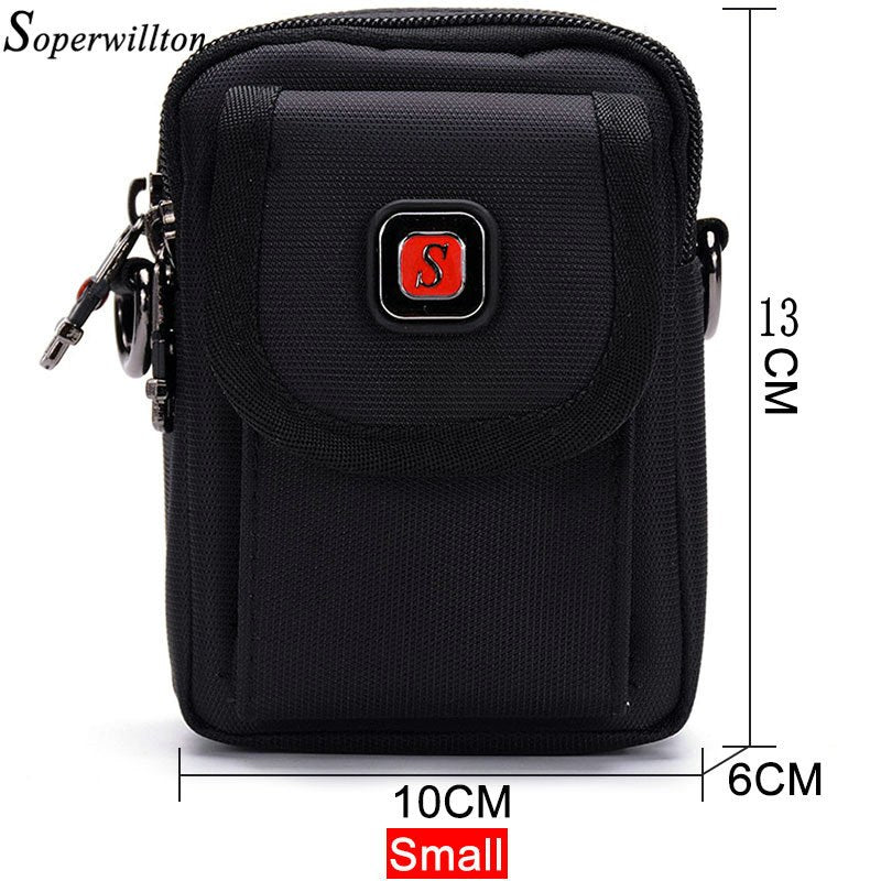 Men's Bag Brand 2018 Male Bel Bag Shoulder Wai Bags Multifunction Real Sho Crossbody Black Multi-pocke #5201