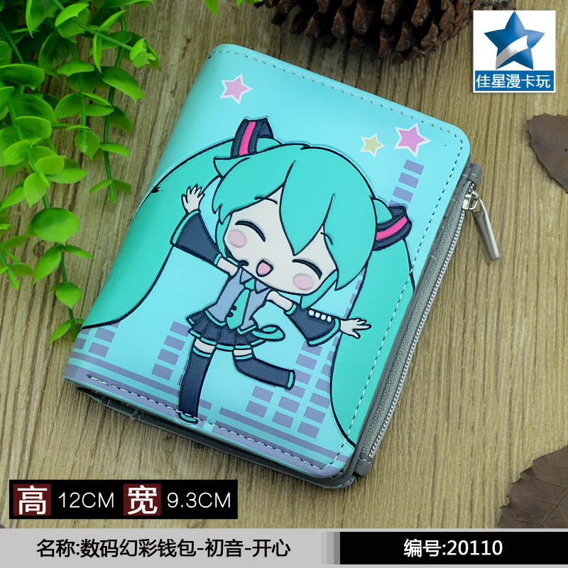 Studen Shor Coin Purse Anime/ACG Hatsune Miku Embossed Zero Change Walle with Magnetic Button