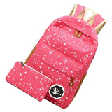 TEXU 2 pcs/se Fashion Cute Star Women Men Canvas Printing Backpack Scho Bag For girl Boy Teenagers Casual bag Rucksack