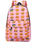 TMBODKorean Emoji Oxford cloth bag QQ smiling expression, male and female students in large capacity Backpack.y347