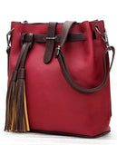 TTOU Tassel Shoulder Bag Women Fashion Designer Bucke Bags Vintage Crossbody Bag Pu Leather Messenger Bag Ho Sale Handbag