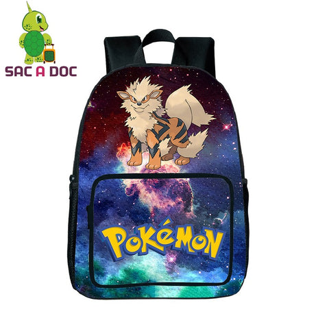 Teens Pokemon Arcanine Galaxy Star Universe Space Printing Backpack Women Men Travel Rucksacks Pokemon Children Scho Bags